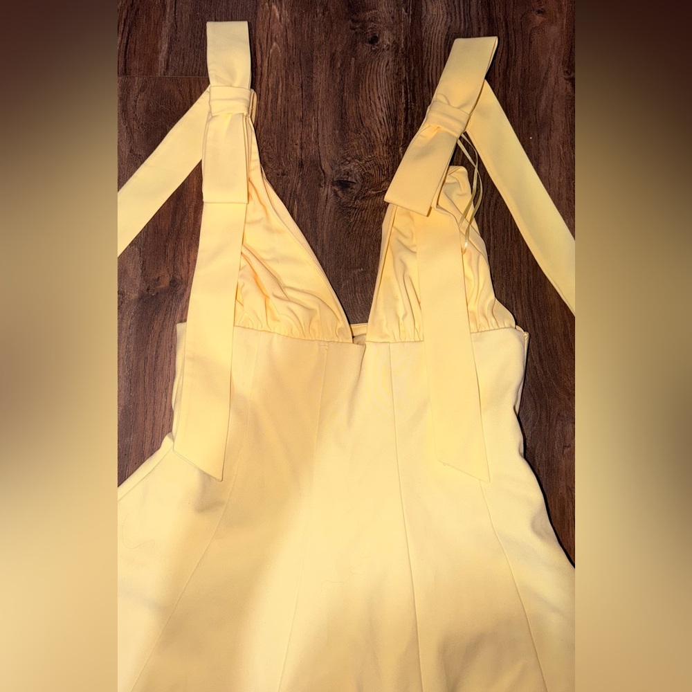 Zara Yellow Dress with Bow Straps